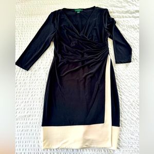 Ralph Lauren Jersey Black Dress 14P
